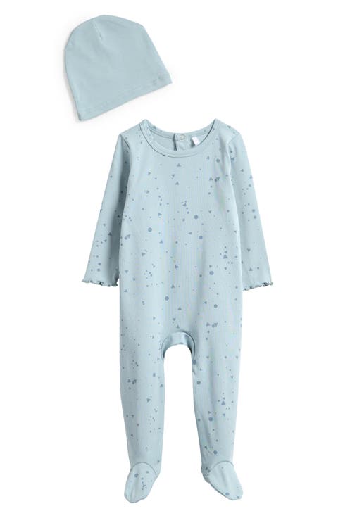 Geometric Print Footie & Hat (Baby)