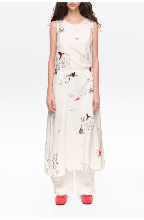 Sleeveless Midi A-line Dress