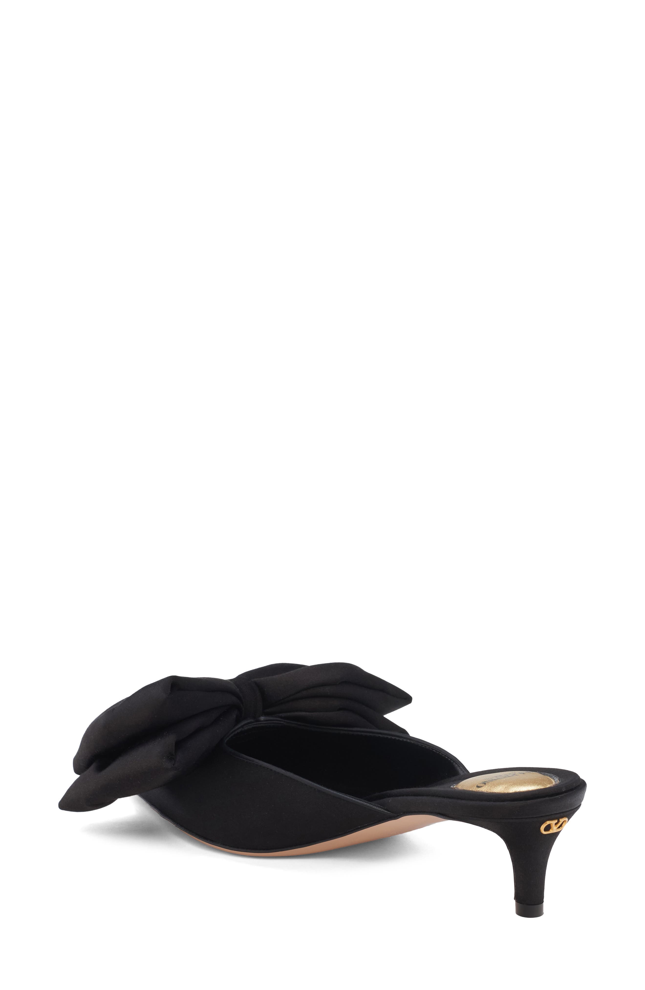 Valentino Garavani Yolande Bow Pointed Toe Mule Pump, Alternate, color, Black