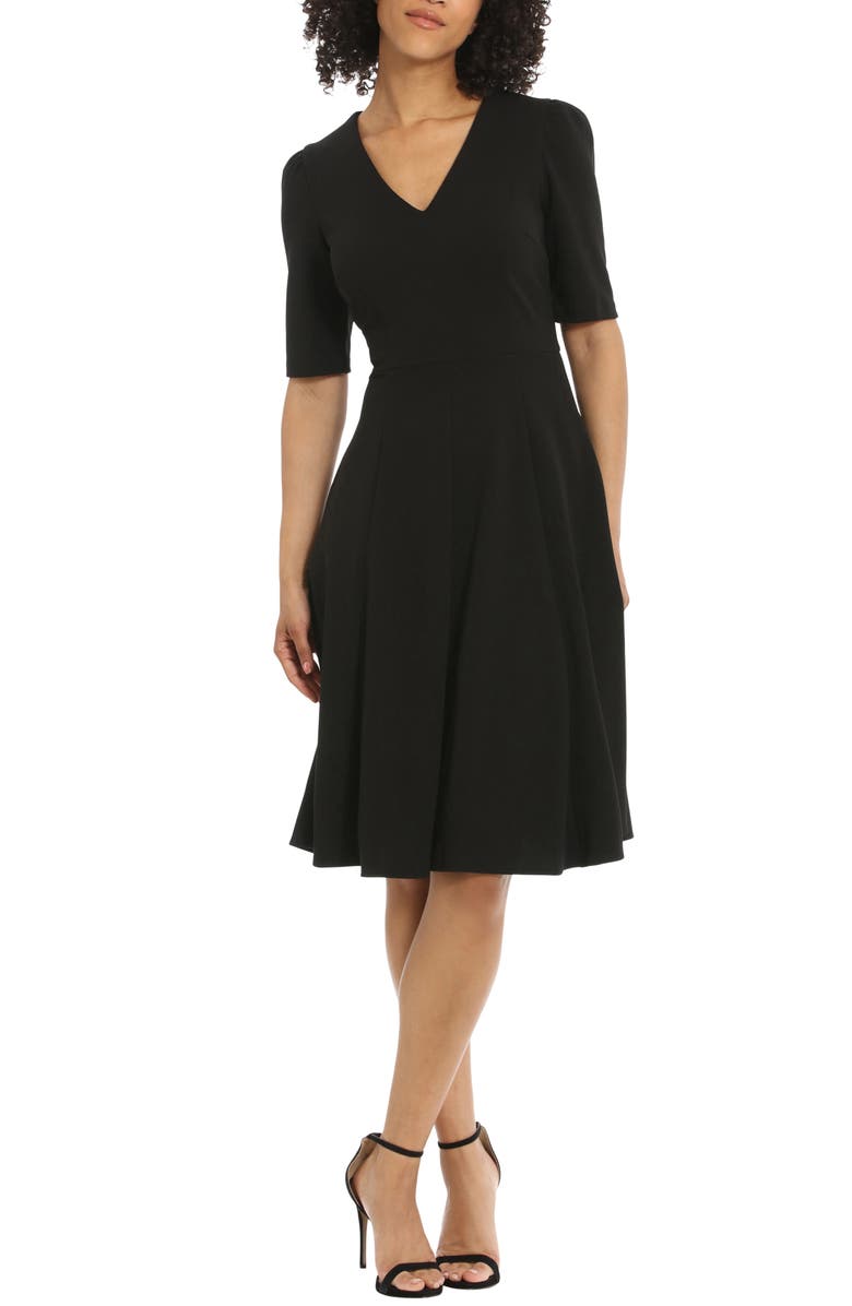 Donna Morgan V-Neck Fit & Flare Dress, Main, color, 