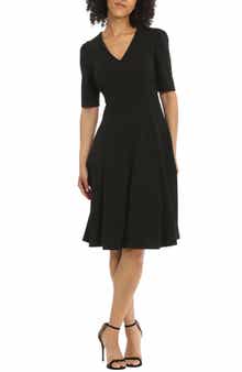 Donna Morgan V-Neck Fit & Flare Dress