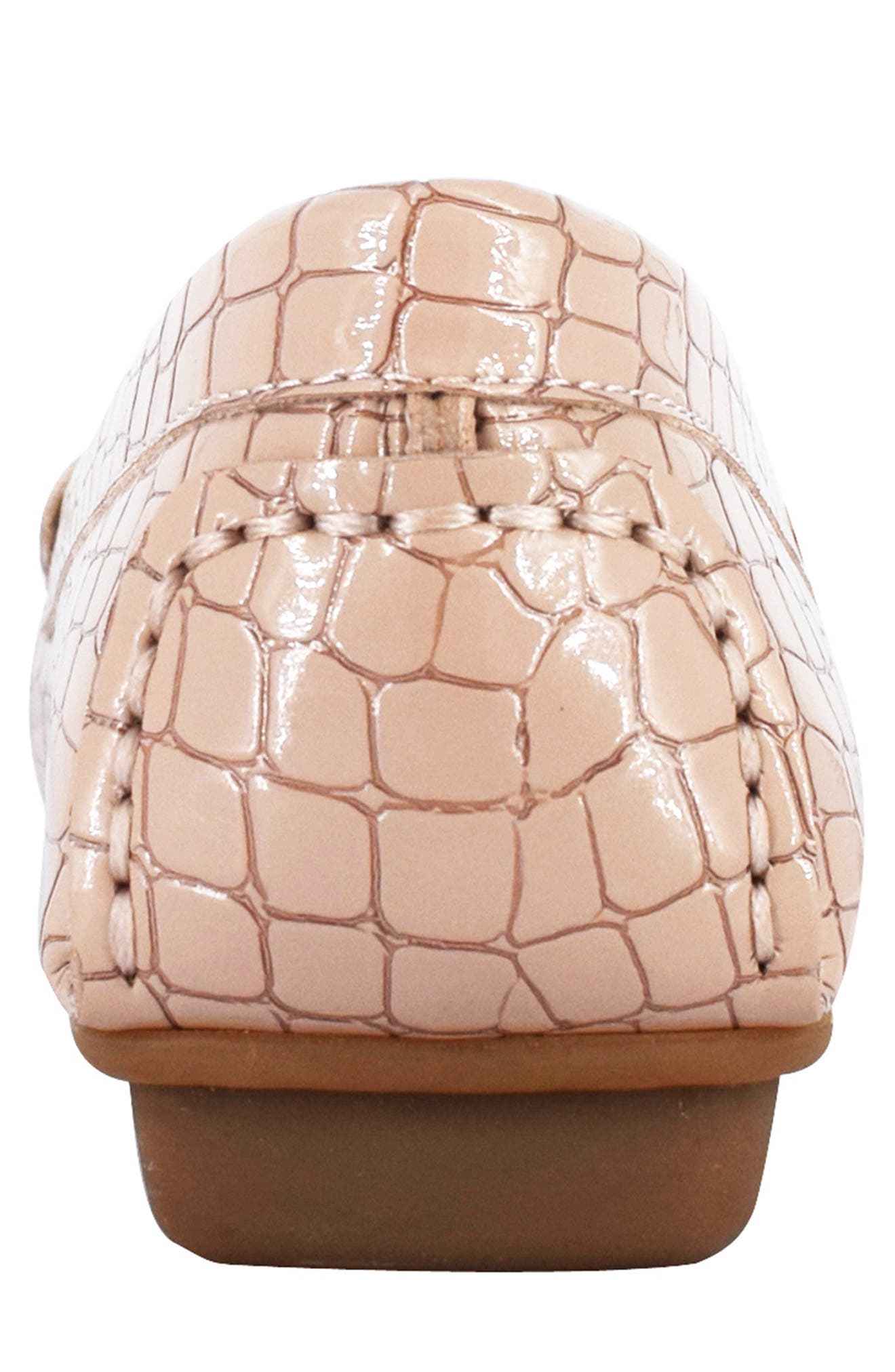 Croc Embossed Leather Bit Loafer, Alternate, color, BARLEY