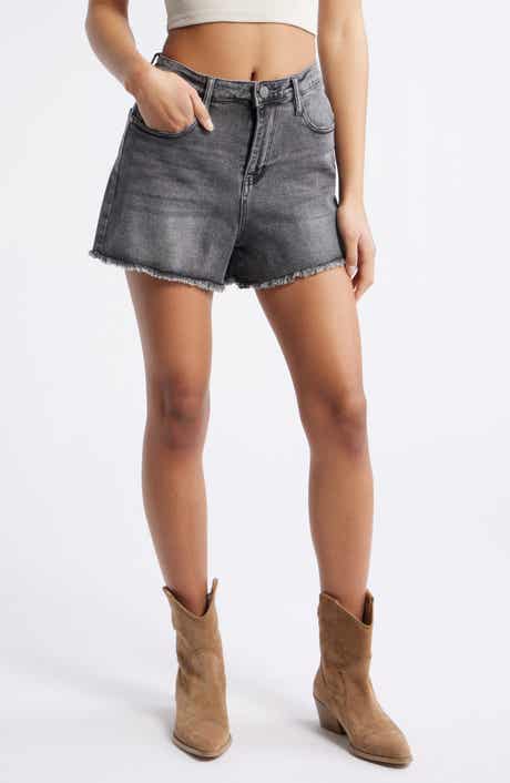 PTCL Tess High Waist Stretch Denim Cutoff Shorts