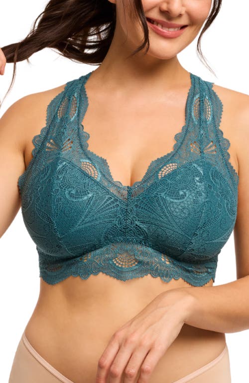 Fleur't Belle Époque Lace T-back Bralette In Green