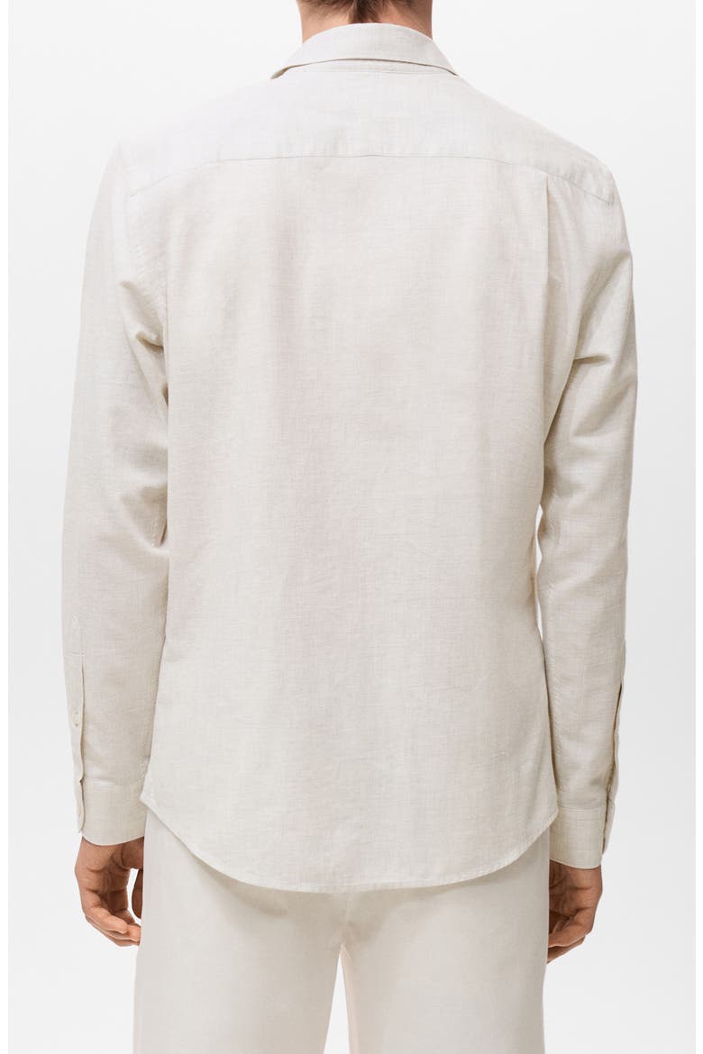 Regular Fit Cotton & Linen Button-Up Shirt, Alternate, color, OFF WHITE
