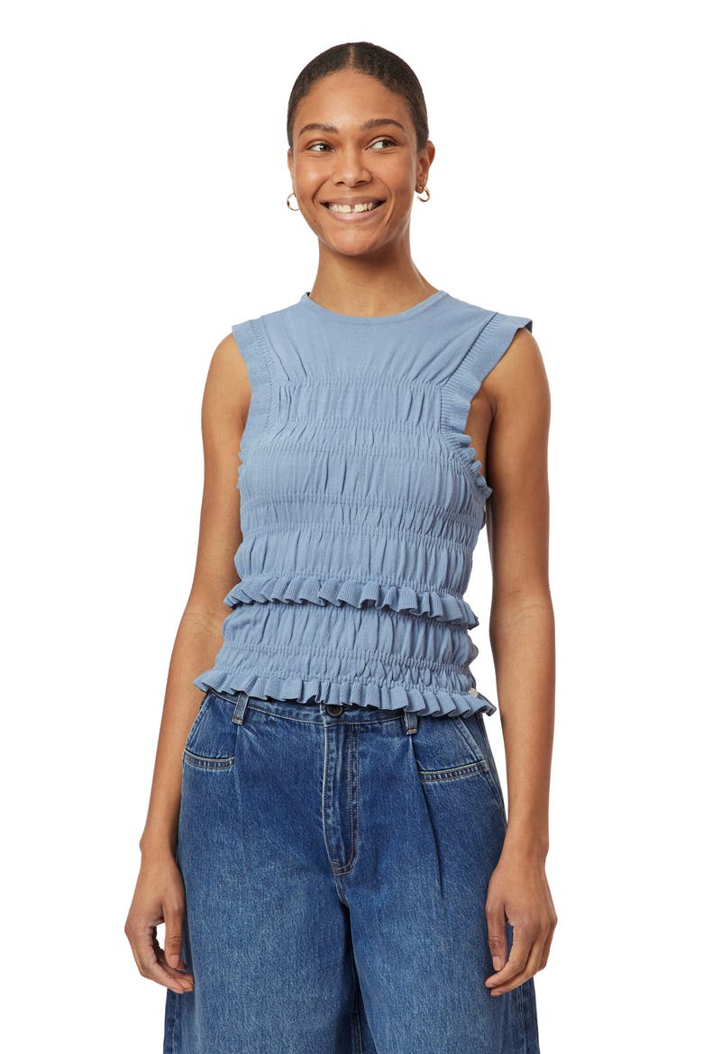 Smocked Tank Top, Alternate, color, INFINITY