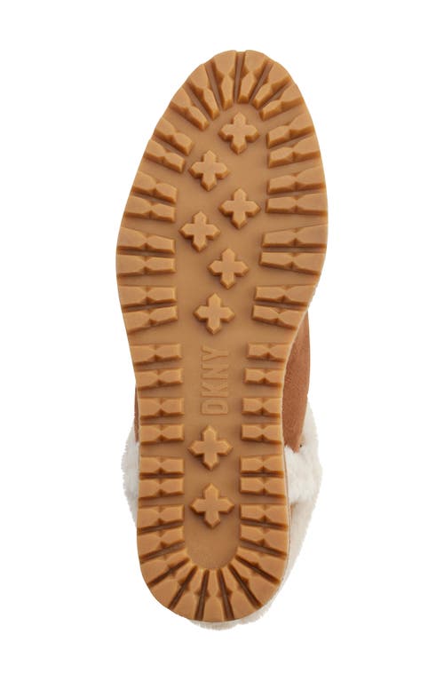 Dkny Sancia Faux Fur Lined Platform Boot In Brown