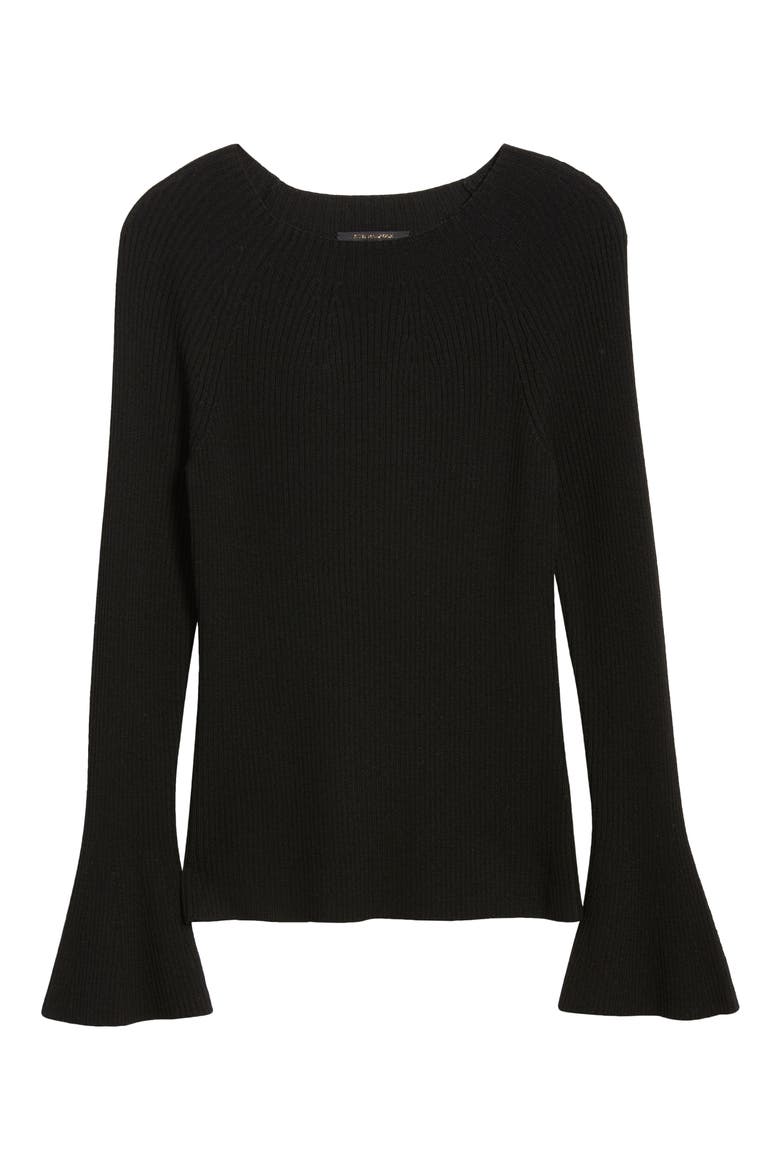 Mercer Rib Wool Sweater, Alternate, color, BLACK