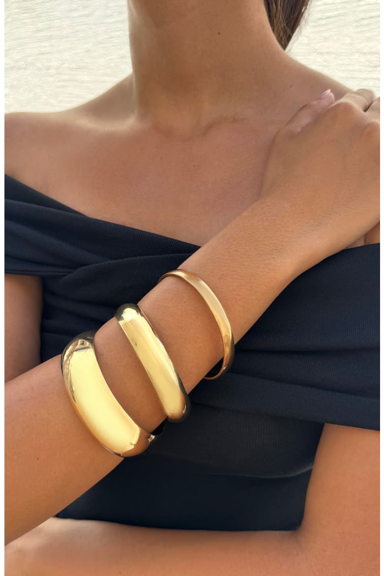 Set of 3 Assorted Bangle Bracelets, Alternate, color, GOLD