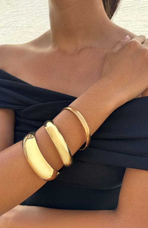 Adornia Set Of 3 Assorted Bangle Bracelets In Gold