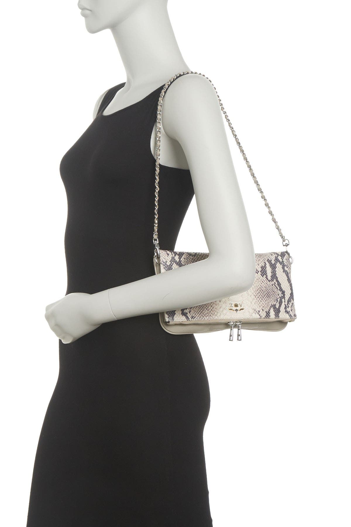 Zadig & Voltaire Rock Savage Embossed Snake Skin Crossbody Bag, Main, color, 