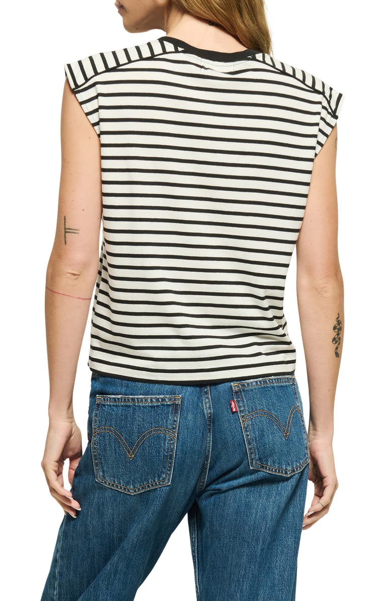 Nation LTD Perry Stripe Organic Cotton Muscle Tank, Alternate, color, Cross Walk Stripe