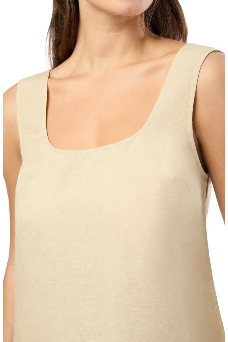 Air Linen Scallop Mini Dress, Alternate, color, JUTE