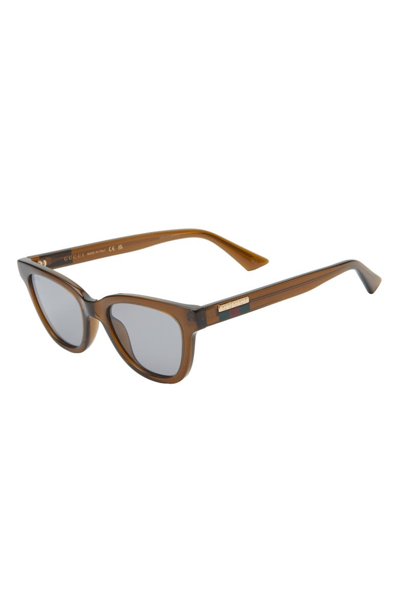 Gucci 51mm Cat Eye Sunglasses, Alternate, color, Brown Brown Grey