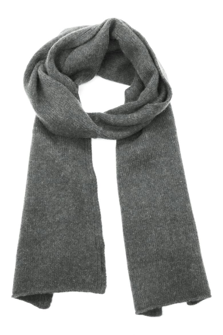 Cashmere Jersey Scarf, Main, color, MEDIUM HEATHER GREY