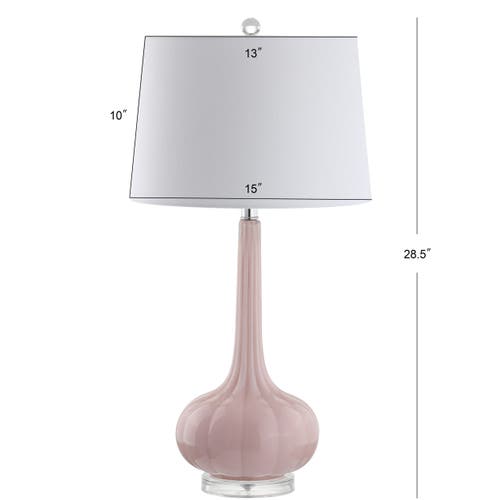 Jonathan Y Bette 28.5" Glass Teardrop Led Table Lamp In Pink