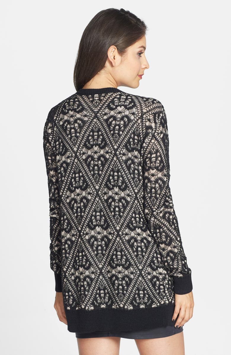 Frenchi <sup>®</sup> Lace Pattern Long Cardigan, Alternate, color,