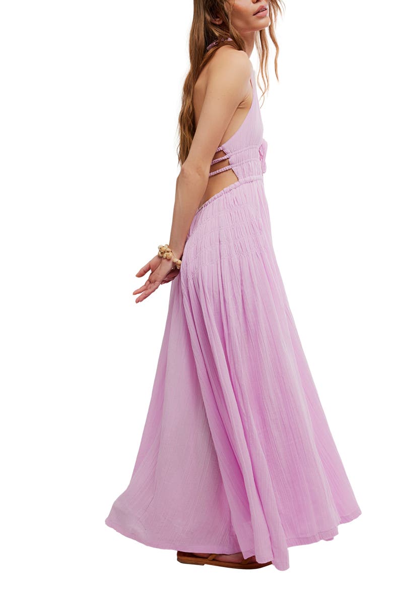 Free People Angel Plunge Halter Neck Maxi Dress, Alternate, color,