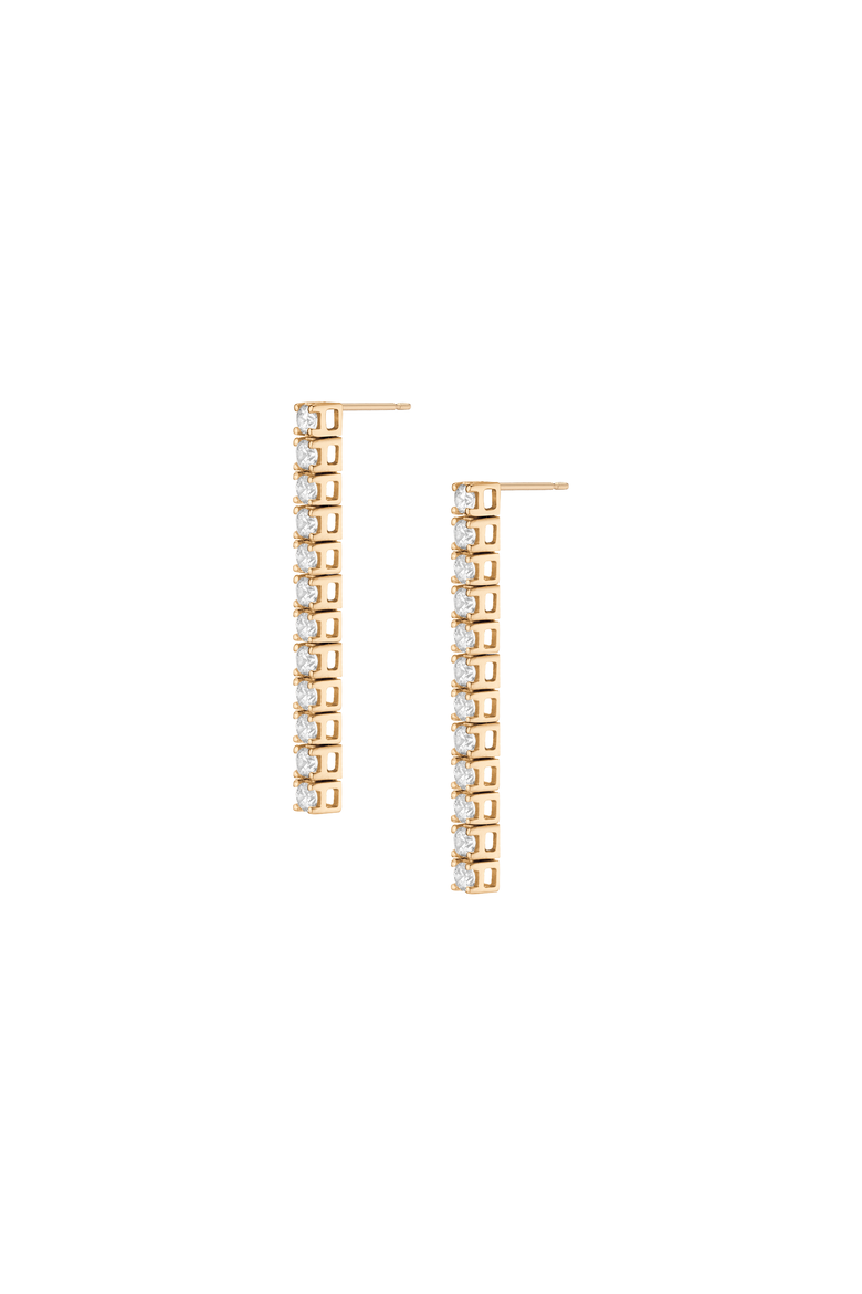 Lab Grown Sapphire Tennis Earrings, Alternate, color, Yellow Gold Vermeil