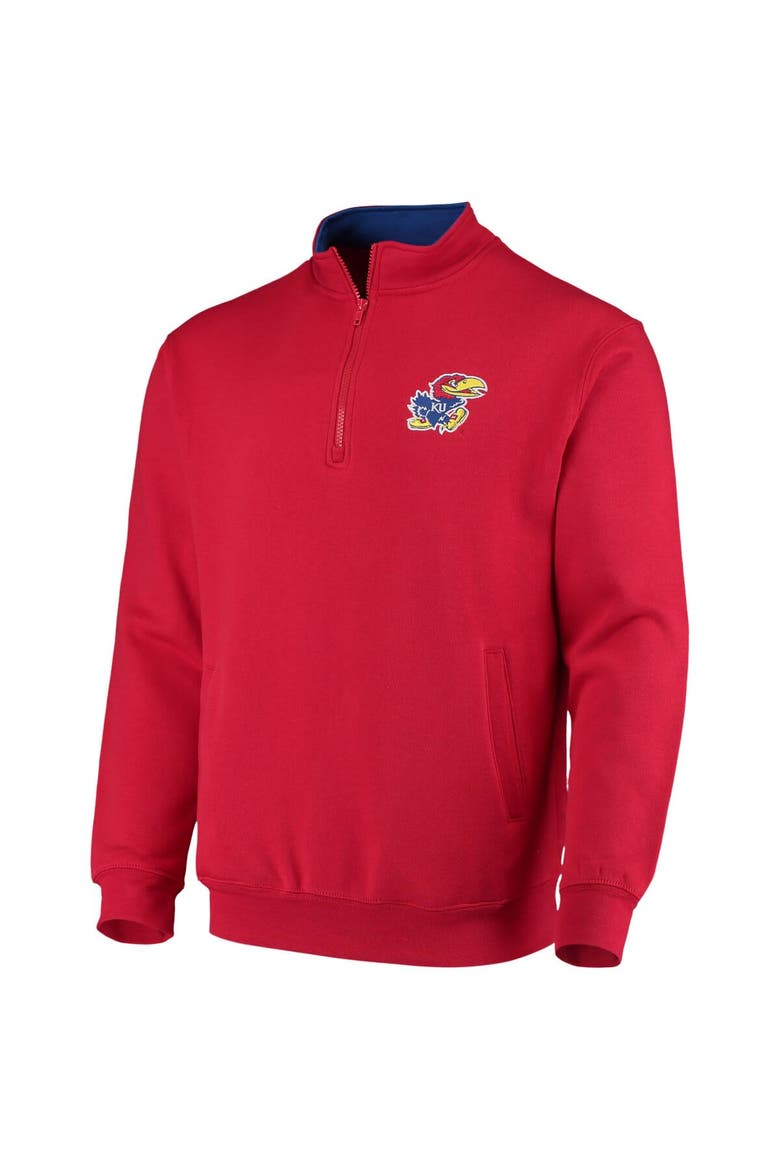 Men's Colosseum Red Kansas Jayhawks Tortugas Logo Quarter-Zip Jacket, Alternate, color, Red