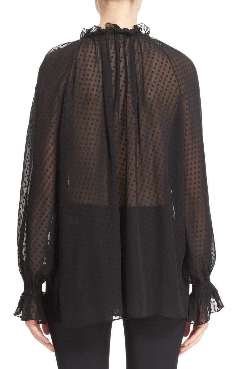 Roberto Cavalli Fil Coupé Ruffle Blouse, Main, color, 