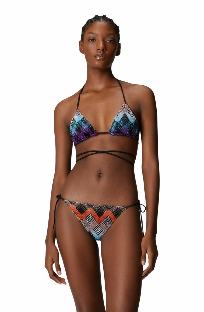 Missoni Bikini With Customizable Ties And Zig Zag Pattern, Main, color, Multicoloured