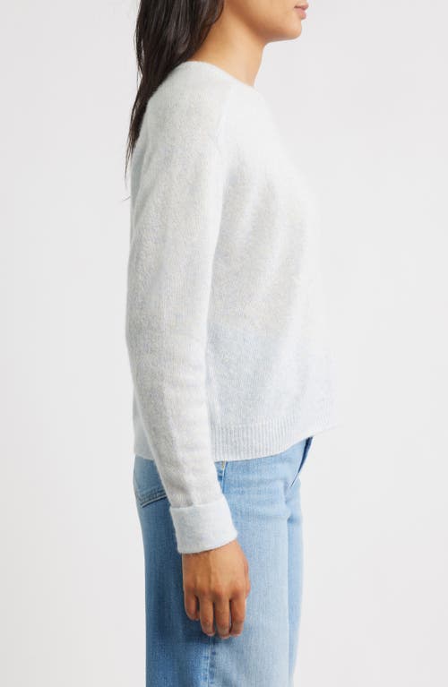 Margaret O'leary Crewneck Rolled Cuff Cashmere & Silk Sweater In White