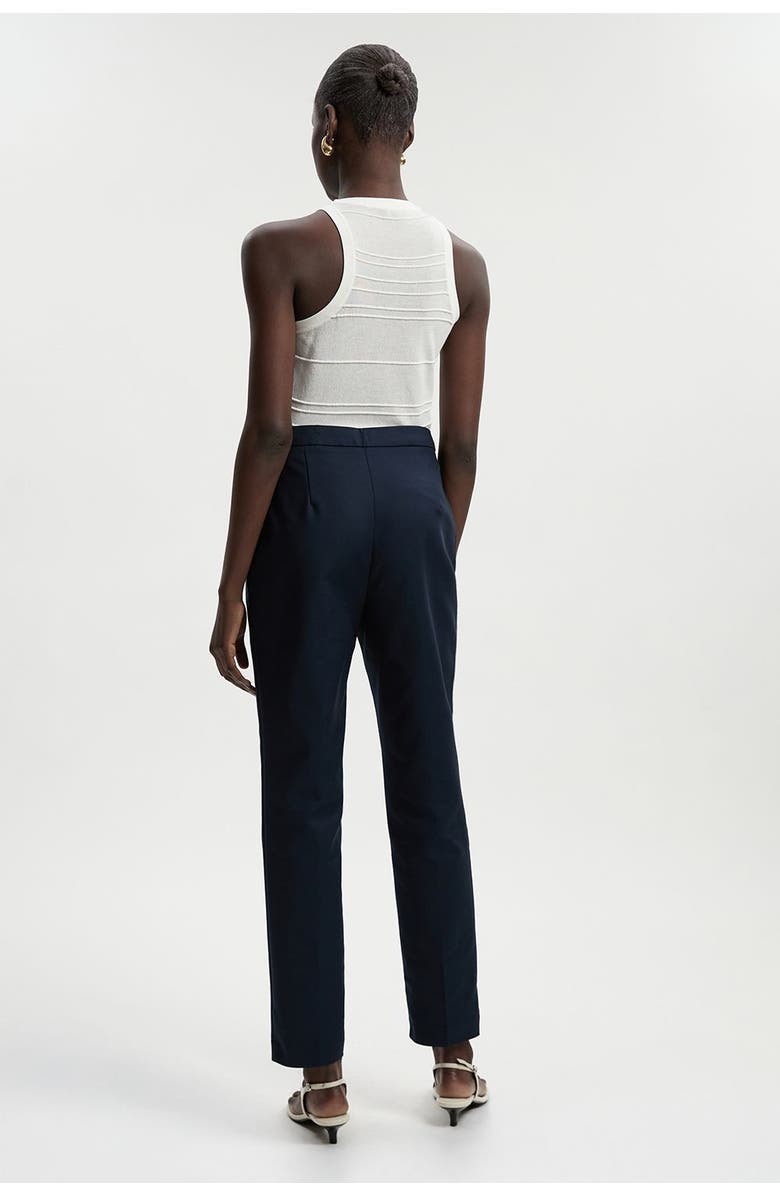 Karen Millen Petite Essential Techno Woven Trousers, Alternate, color, Navy
