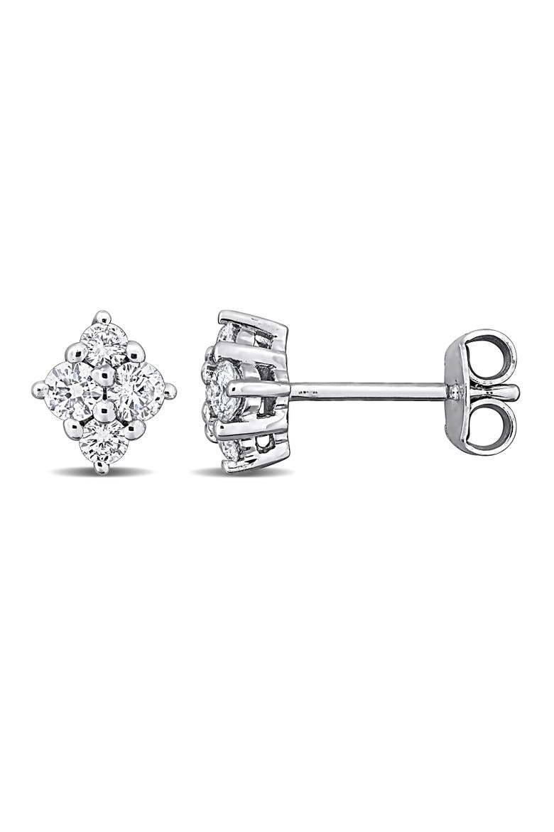 1/2 CTW Lab-Grown Diamond Cluster Stud Earrings, Main, color, Sterling Silver