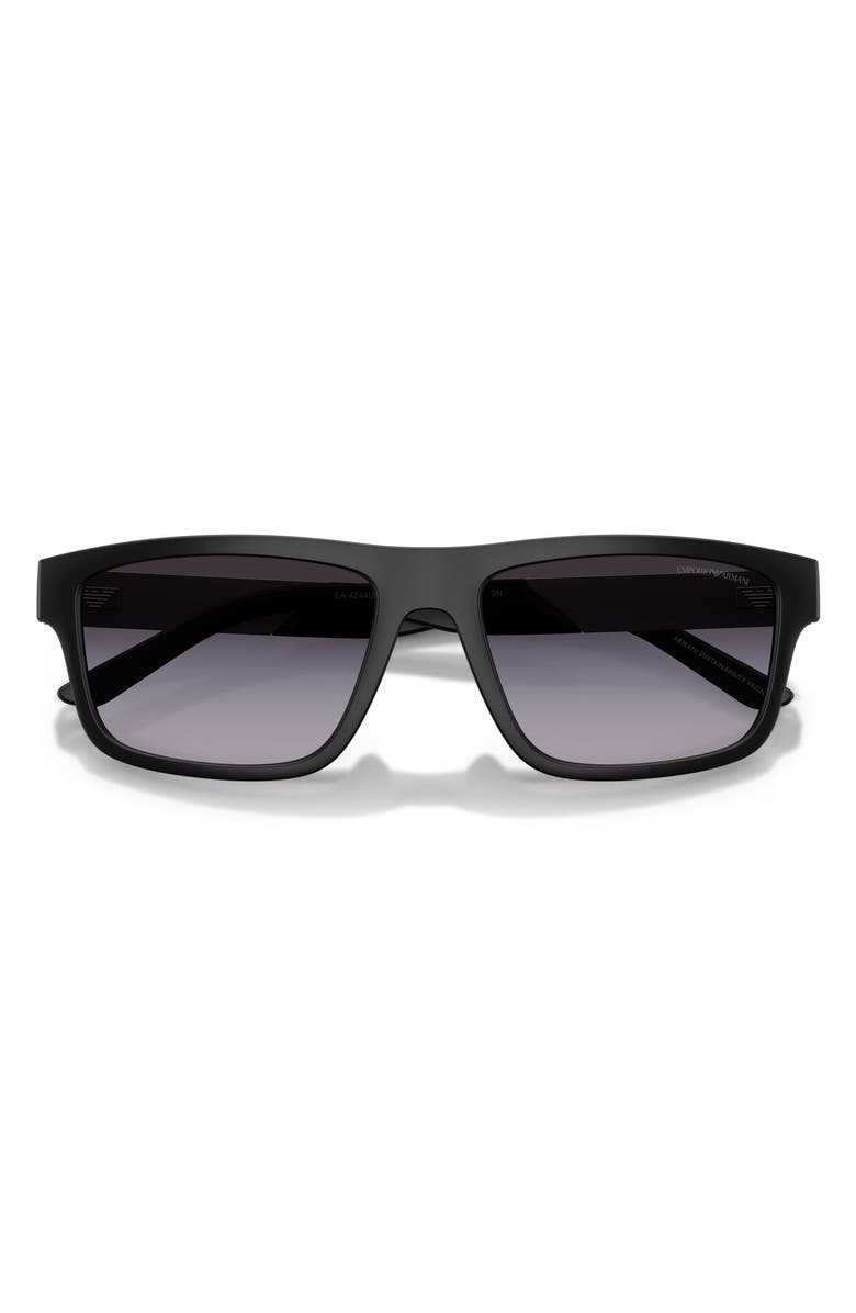 Emporio Armani 57mm Gradient Rectangular Sunglasses, Alternate, color,