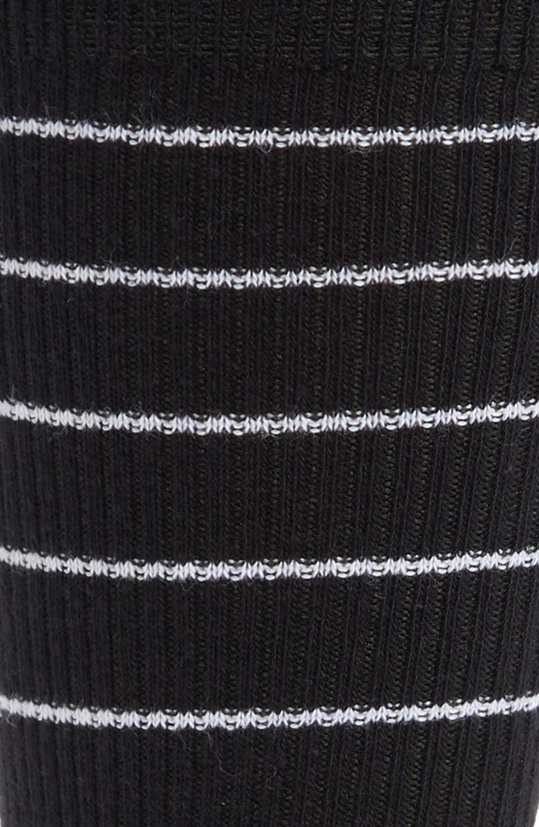 Nordstrom Everyday Stripe Cotton Blend Socks, Alternate, color, Black