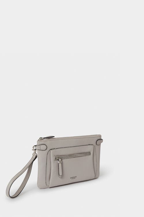 Osprey London The Ruby Leather Crossbody Bag In Gray