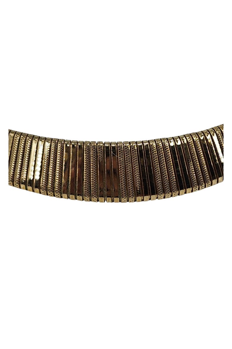 Vintage 1970 Gold Textured Omega Collar Necklace, Alternate, color, gold