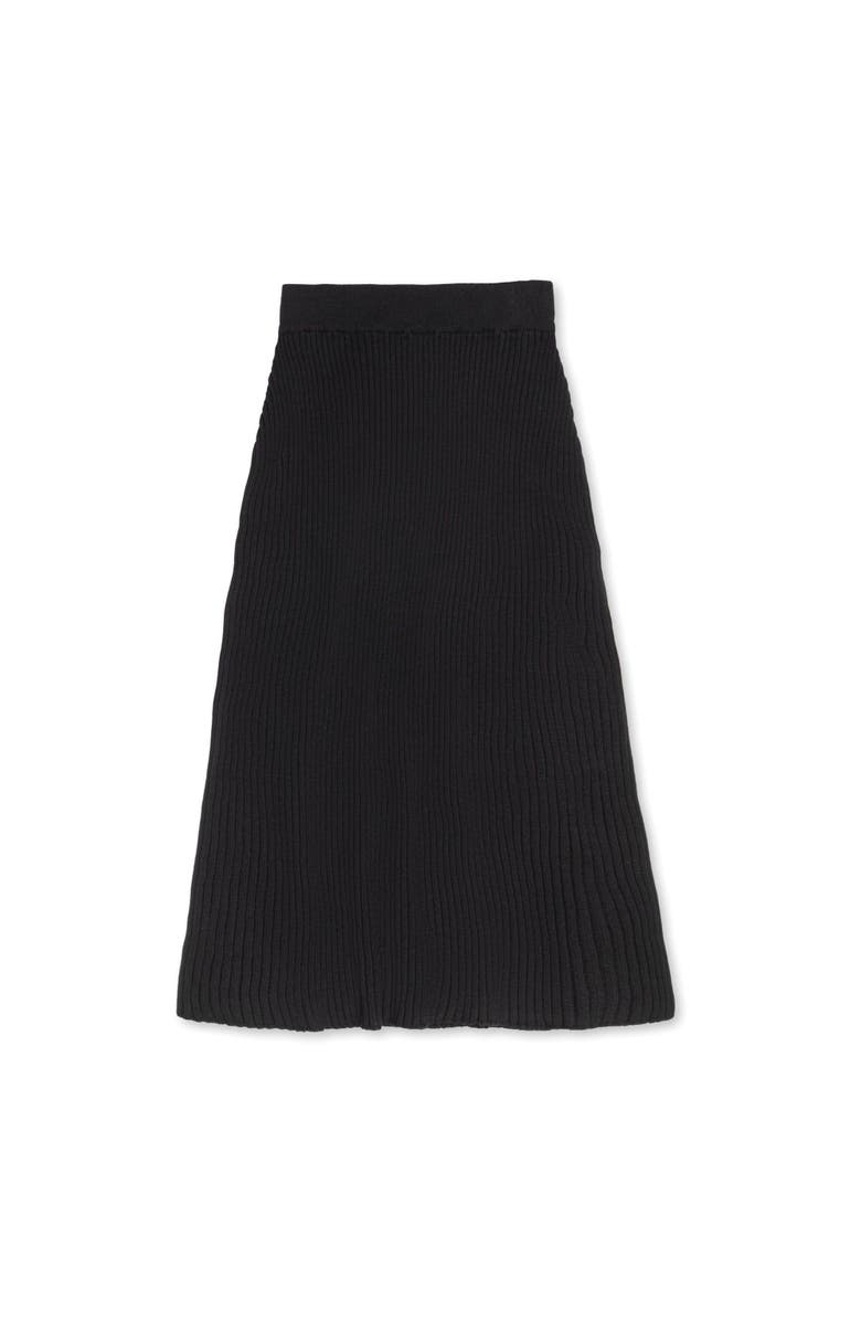 Hope & Henry Organic Rib Knit Sweater Midi Skirt, Alternate, color, Black