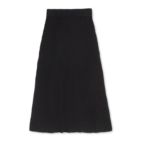 Hope & Henry Organic Rib Knit Sweater Midi Skirt In Black