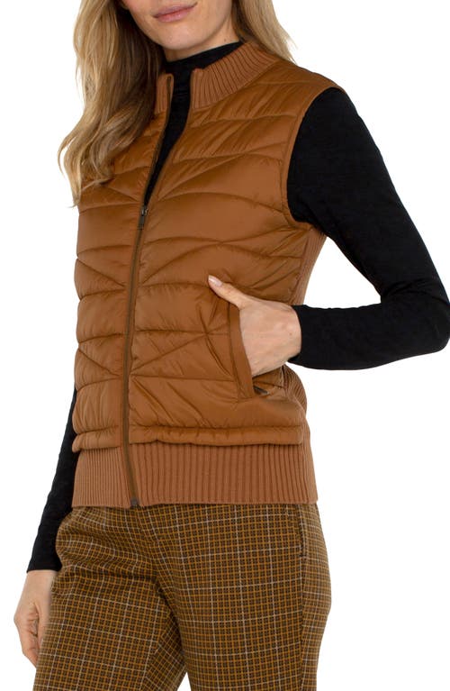 Liverpool Los Angeles Quilted Mixed Media Vest