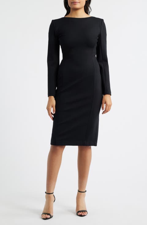 Long Sleeve Low Back Dress