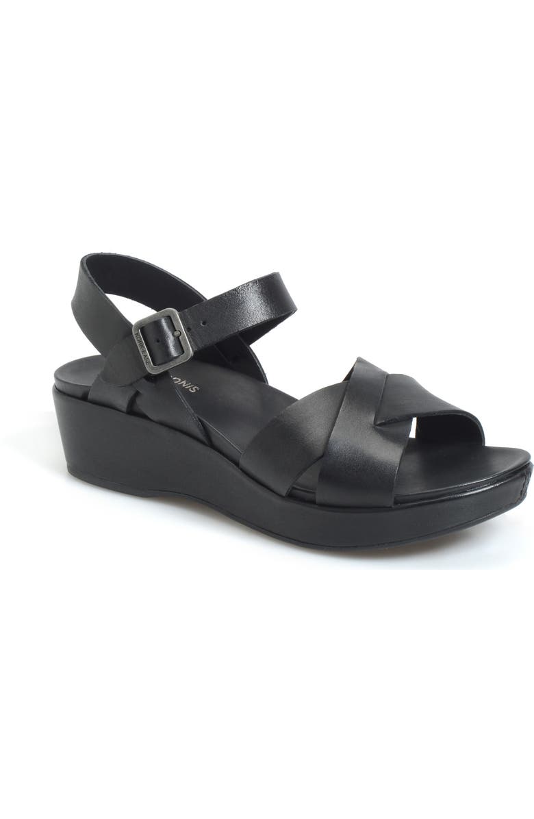 Kork-Ease<sup>®</sup> 'Myrna 2.0' Cork Wedge Sandal, Main, color, Black Leather