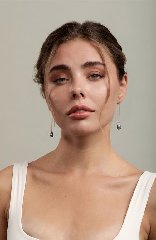 Set & Stones Sabina Keshi Pearl Threader Earrings In Multi