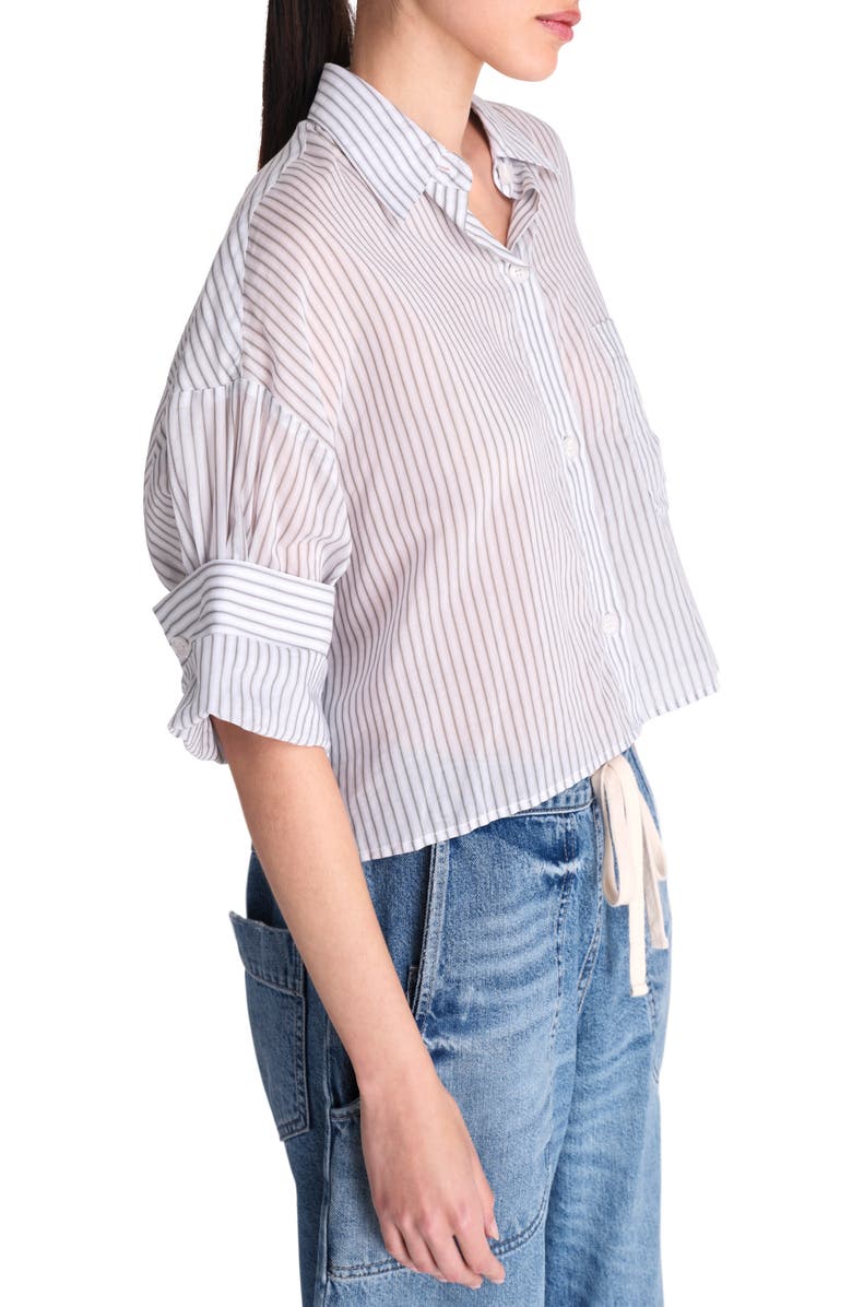 TWP Next Ex Crop Button-Up Shirt, Alternate, color, Harbor Grey Multi