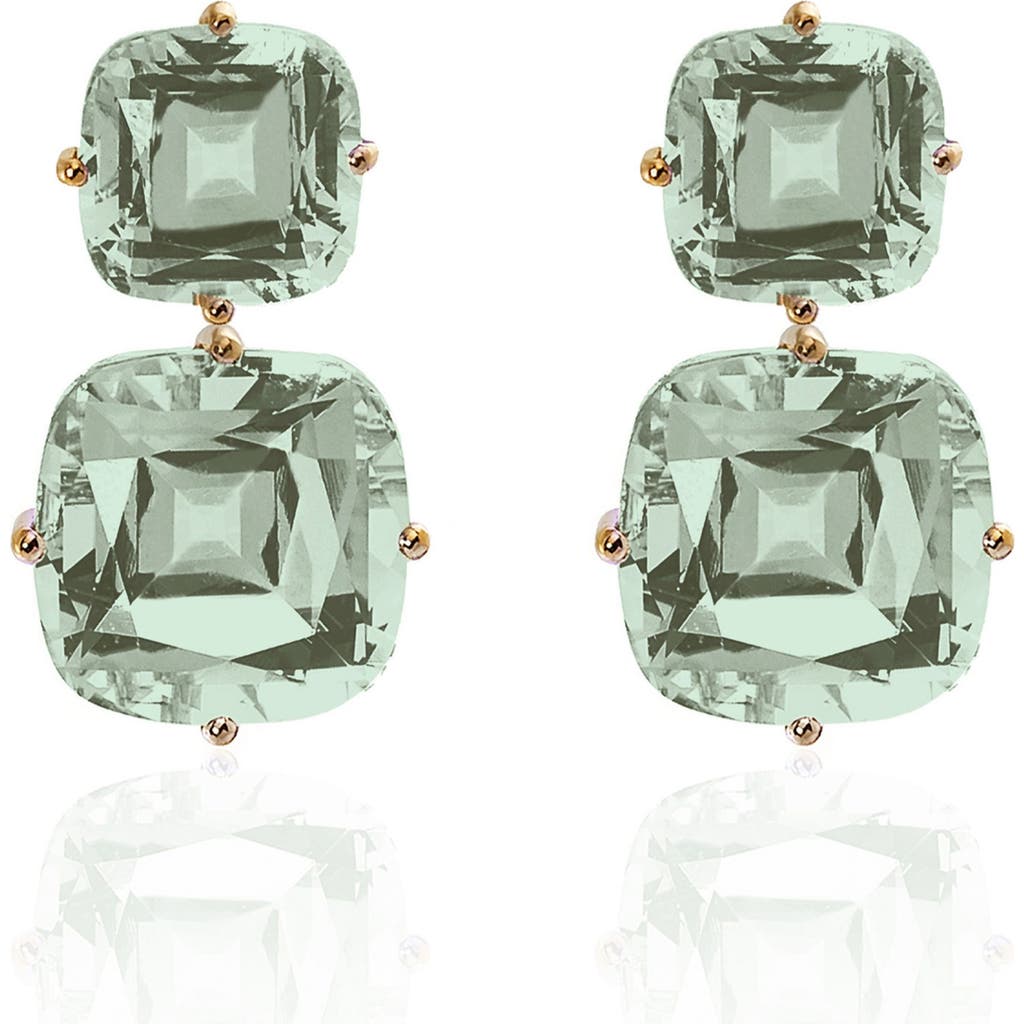 GOSHWARA Gossip Double Drop Earrings in Translucent Green  product