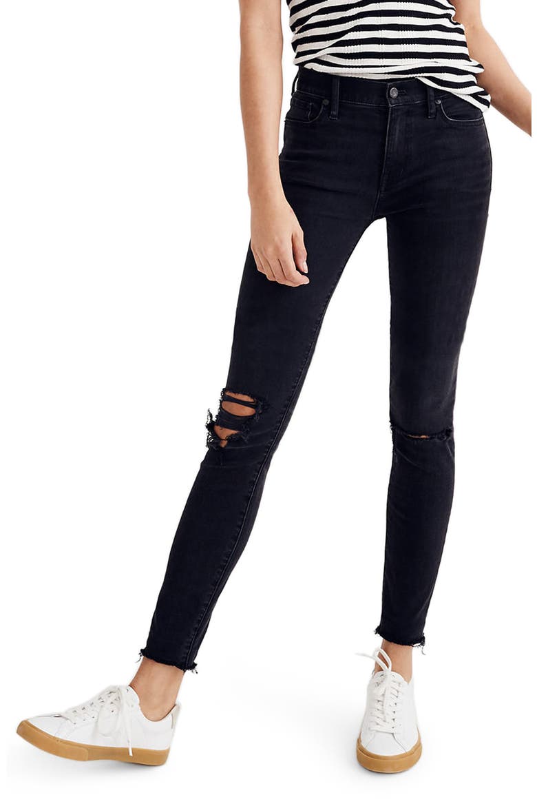 9-Inch High Waist Skinny Jeans, Main, color, BLACK SEA