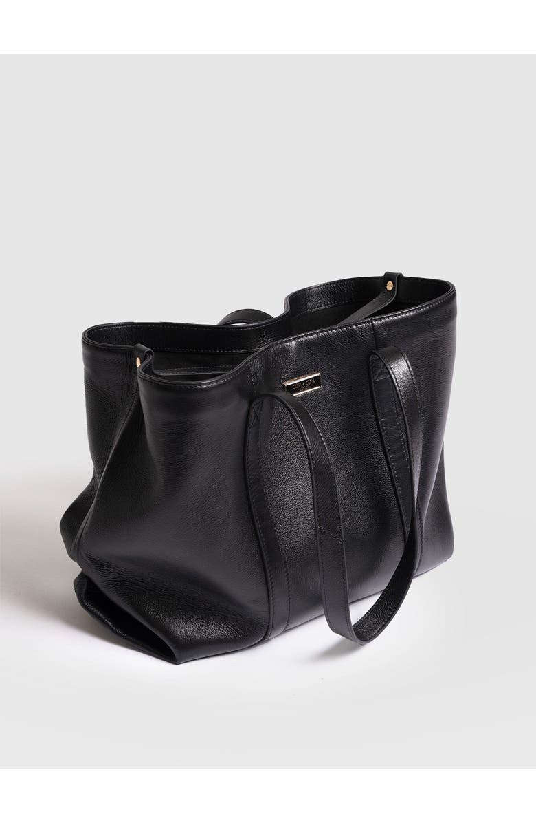 Saint + Sofia Kara Shopper Bag, Alternate, color, Black Leather