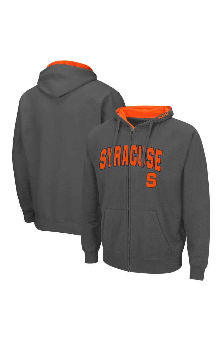 COLOSSEUM Men's Colosseum Charcoal Syracuse Orange Arch & Logo 3.0 Full-Zip Hoodie, Main, color, Charcoal