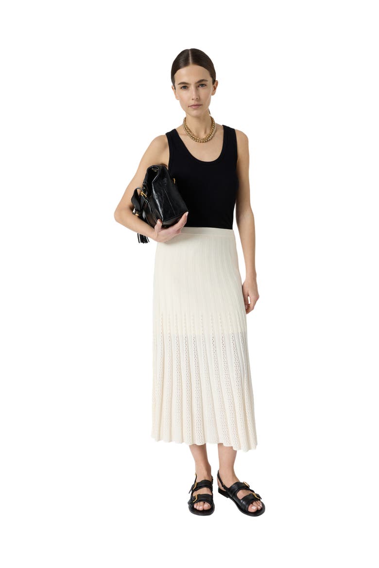 Jocelyna Ribbed Knit Midi Skirt, Alternate, color, Ecru