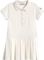 Moncler Kids' Logo Patch Piqué Polo Dress