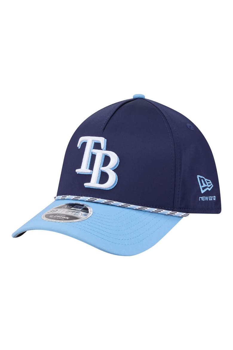 Men's New Era Navy/Light Blue Tampa Bay Rays Rope M-Crown A-Frame 39THIRTY Flex Hat, Main, color, Navy