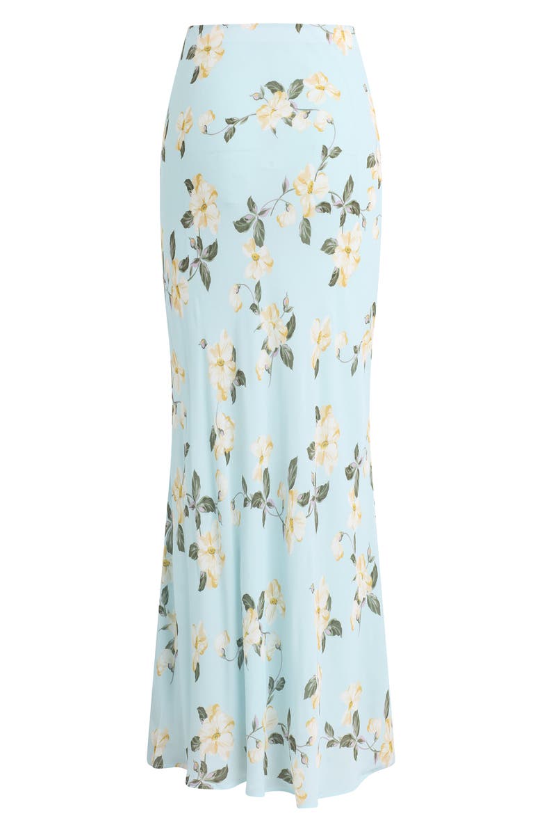 Favorite Daughter The Favorite Floral Georgette Maxi Skirt, Alternate, color, Aqua Floral