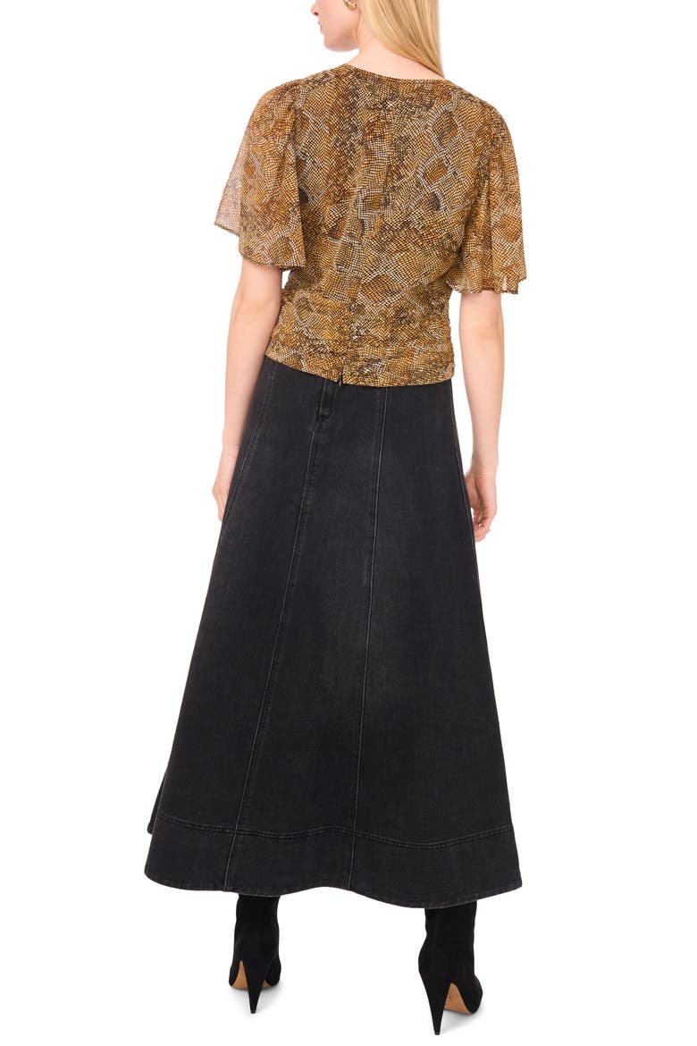 Pintuck Long Sleeve Blouse, Alternate, color, CARAMEL