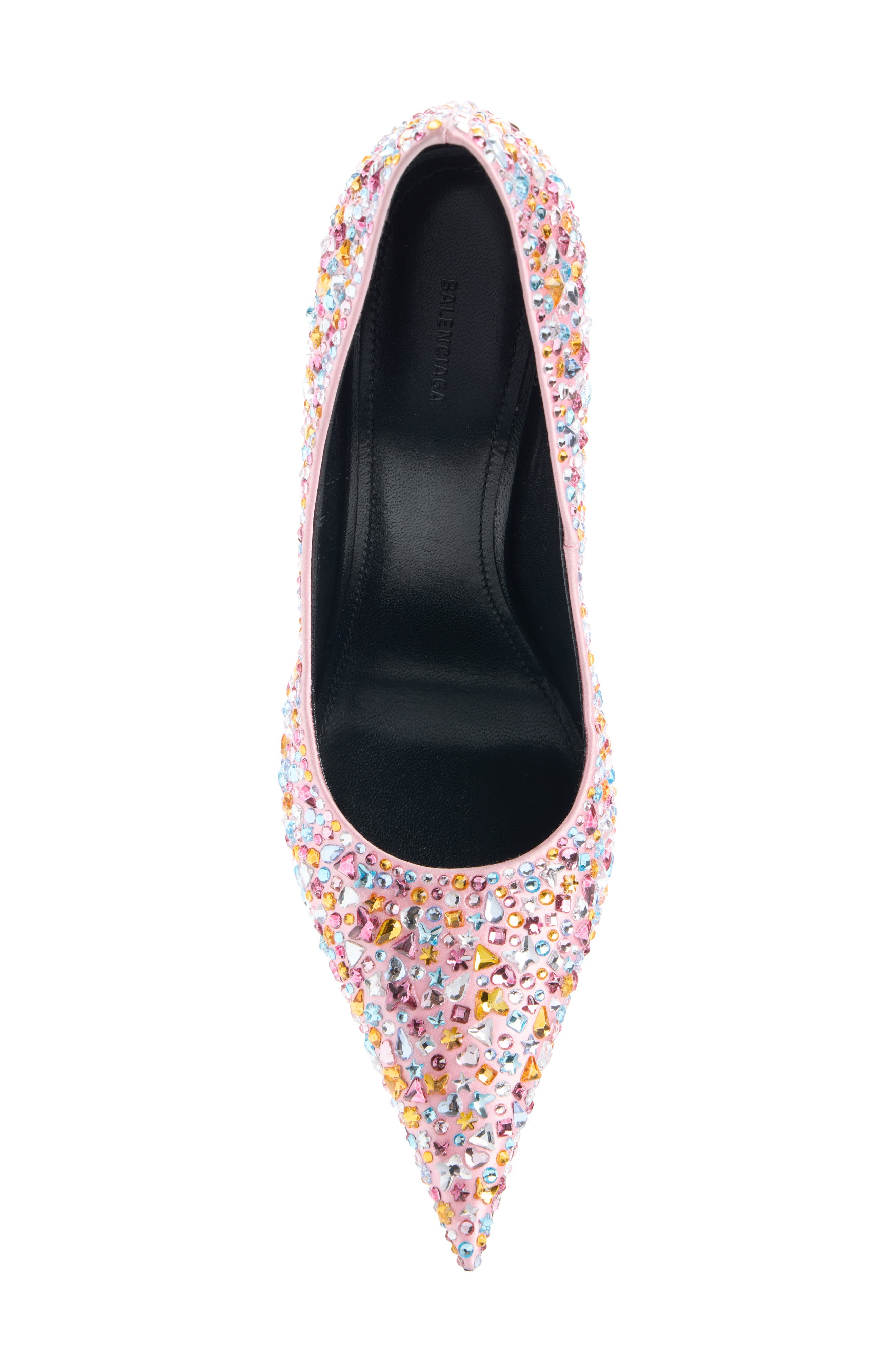 Balenciaga Knife Embellished Pointed Toe Pump, Alternate, color, Pink/ Multicolor